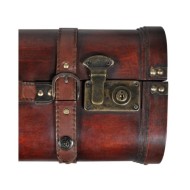 Coffre de rangement vintage Bois Marron 2 pcs 