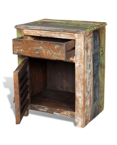 Table de coin avec 1 tiroir et 1 porte Bois de récupération 