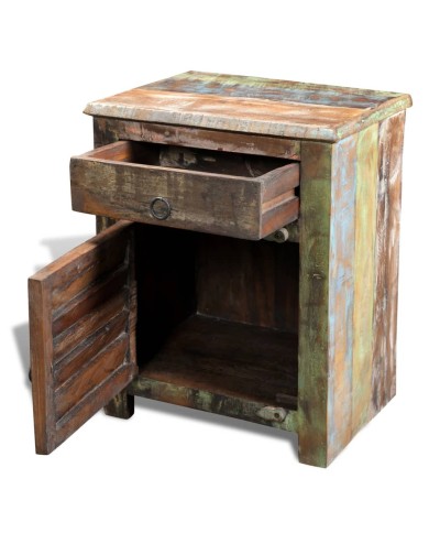 Table de coin avec 1 tiroir et 1 porte Bois de récupération 