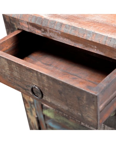 Table de coin avec 1 tiroir et 1 porte Bois de récupération 