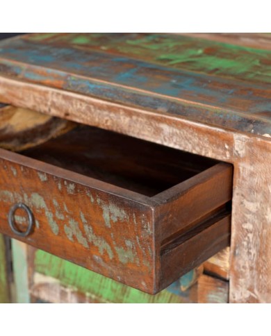 Table de coin avec 1 tiroir et 1 porte Bois de récupération 