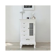 Armoire avec 5 tiroirs et 2 étagères Blanc