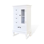 Armoire avec 5 tiroirs et 2 étagères Blanc