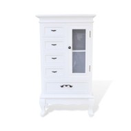Armoire avec 5 tiroirs et 2 étagères Blanc