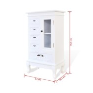 Armoire avec 5 tiroirs et 2 étagères Blanc