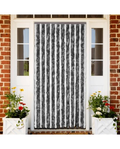 Moustiquaire Gris et blanc 100x220 cm Chenille 