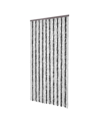 Moustiquaire Gris et blanc 100x220 cm Chenille 