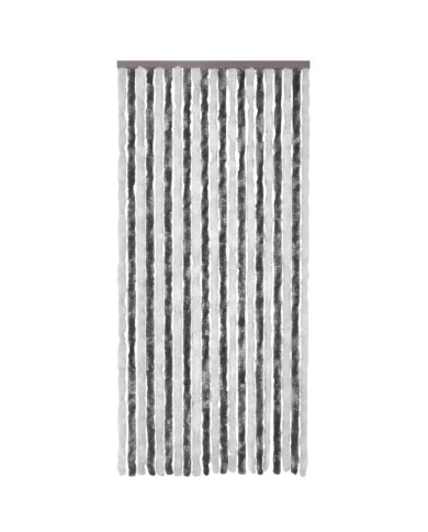 Moustiquaire Gris et blanc 100x220 cm Chenille 