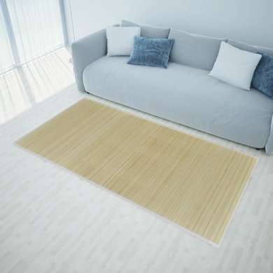 Tapis en bambou naturel à latte Rectangulaire 150 x 200 cm