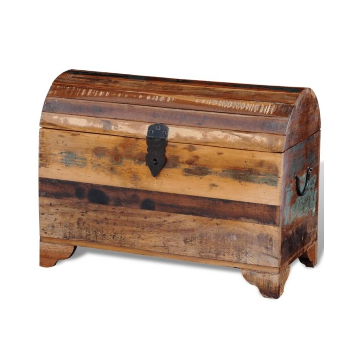 Coffre de rangement Bois de récupération massif 