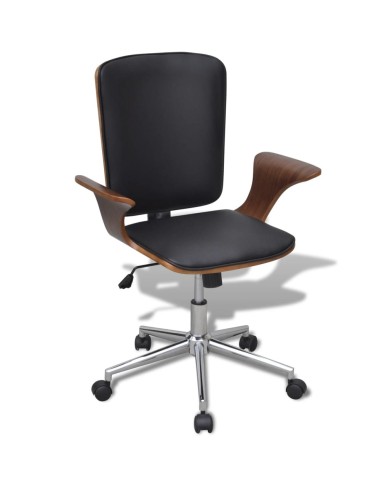 Chaise de bureau Bois courbé avec tapisserie en similicuir