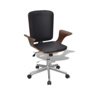 Chaise de bureau Bois courbé avec tapisserie en similicuir