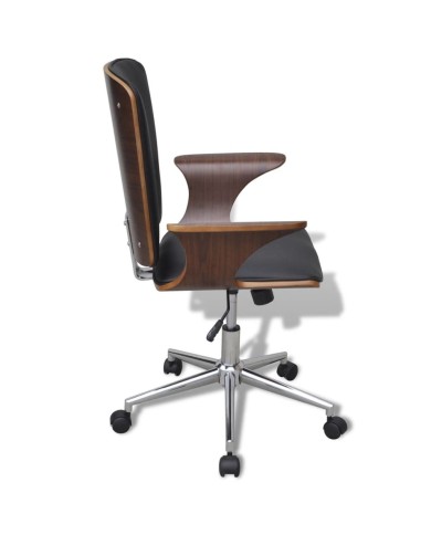 Chaise de bureau Bois courbé avec tapisserie en similicuir
