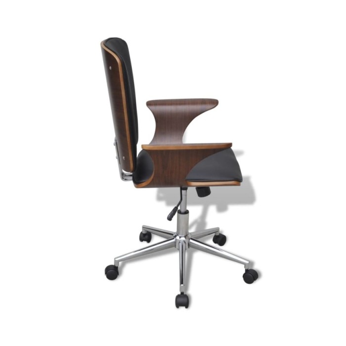Chaise de bureau Bois courbé avec tapisserie en similicuir