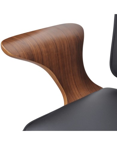 Chaise de bureau Bois courbé avec tapisserie en similicuir