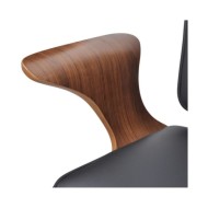 Chaise de bureau Bois courbé avec tapisserie en similicuir
