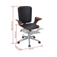 Chaise de bureau Bois courbé avec tapisserie en similicuir