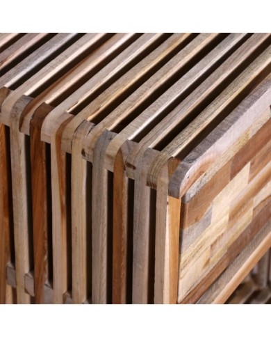 Table de chevet avec tiroir Bois de teck recyclé 