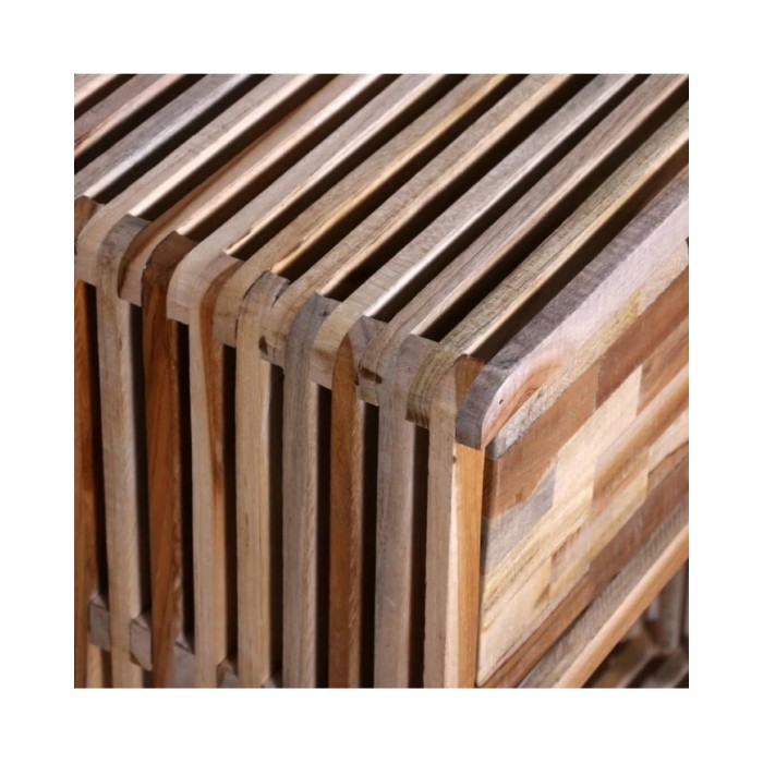 Table de chevet avec tiroir Bois de teck recyclé 