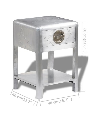 Table de coin avec 1 tiroir vintage Style d'aviation 