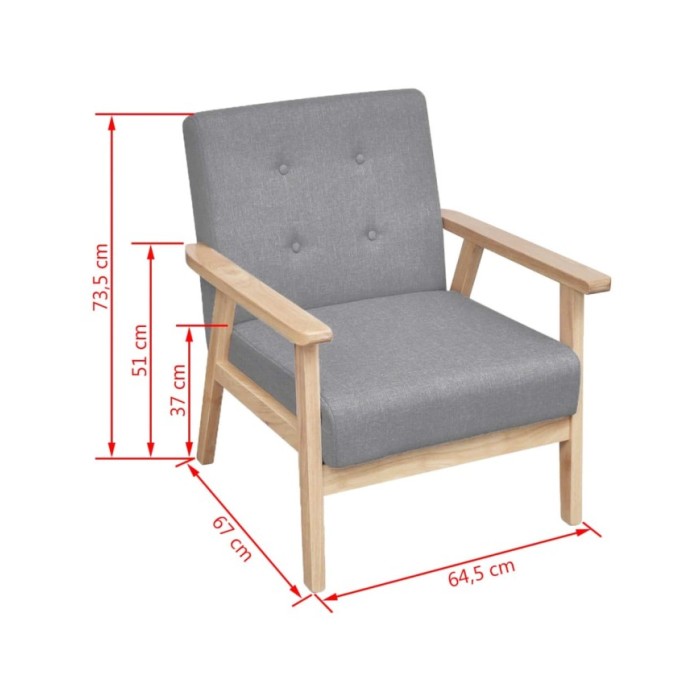 Fauteuil Gris clair Tissu