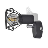 Applique murale 2 pcs Style industriel Noir avec ampoule LED