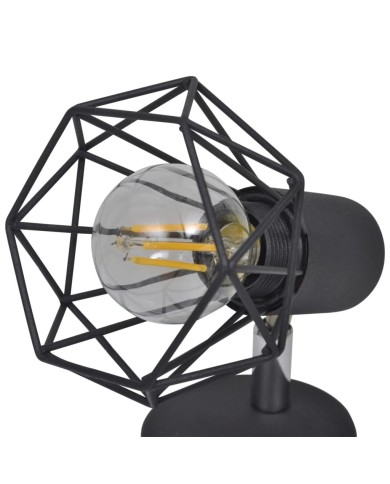 Applique murale 2 pcs Style industriel Noir avec ampoule LED