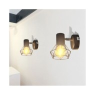 Applique murale 2 pcs Style industriel Noir avec ampoule LED