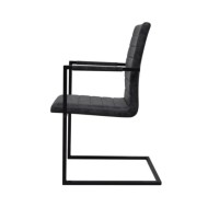 Chaises de salle à manger cantilever 2 pcs Noir Similicuir