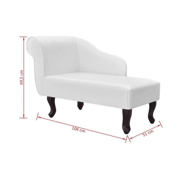 Chaise longue Blanc Similicuir