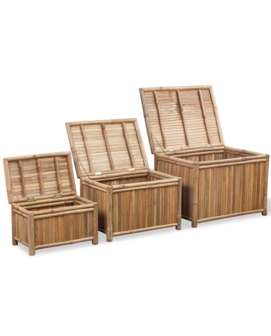 Boîte de rangement 3 pcs Bambou 