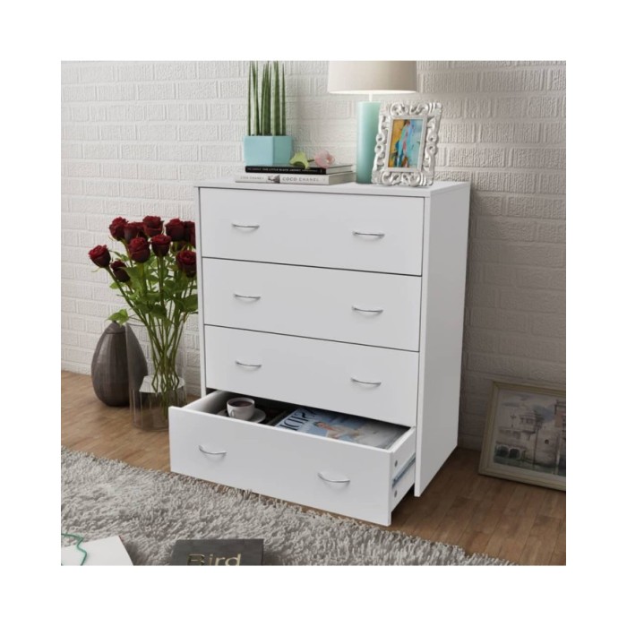 Buffet avec 4 tiroirs 60 x 30,5 x 71 cm Blanc 