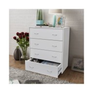 Buffet avec 4 tiroirs 60 x 30,5 x 71 cm Blanc 