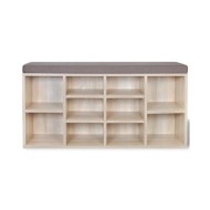 Banc de rangement à chaussures 10 compartiments Couleur chêne