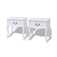 Table de chevet 2 pcs MDF Blanc
