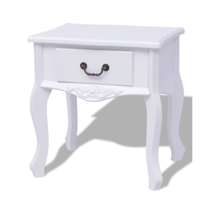 Table de chevet 2 pcs MDF Blanc