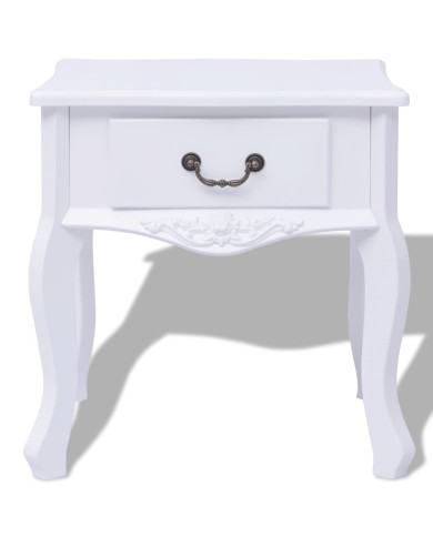Table de chevet 2 pcs MDF Blanc