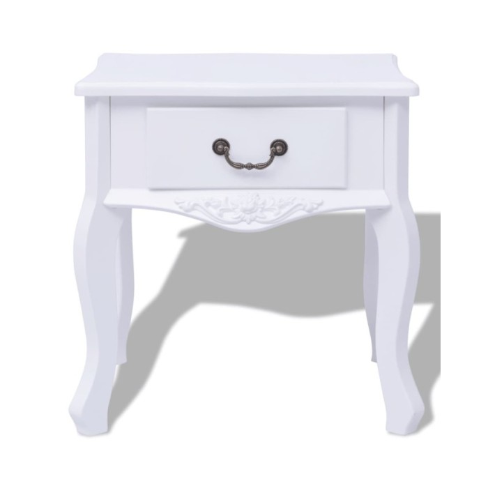 Table de chevet 2 pcs MDF Blanc