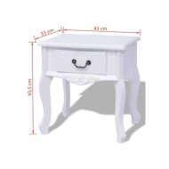 Table de chevet 2 pcs MDF Blanc