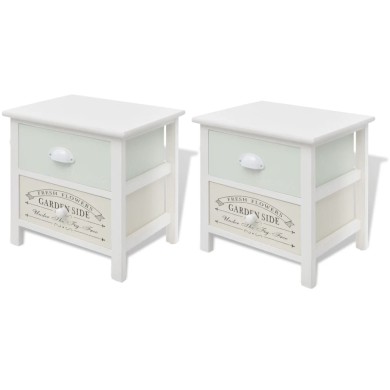Table de chevet en style français 2 pcs Bois 