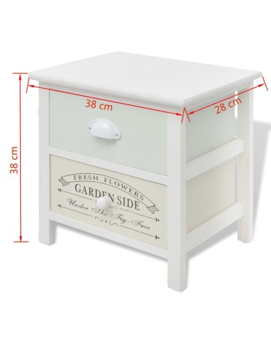 Table de chevet en style français 2 pcs Bois 
