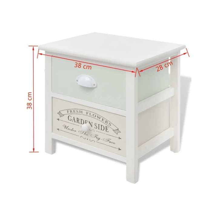 Table de chevet en style français 2 pcs Bois 