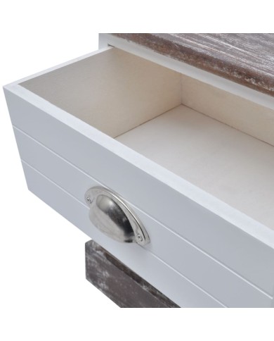 Table de chevet 2 pcs Marron et Blanc 