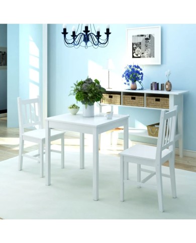 Ensemble de salle à manger trois pièces Pinède Blanc