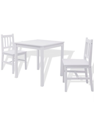 Ensemble de salle à manger trois pièces Pinède Blanc