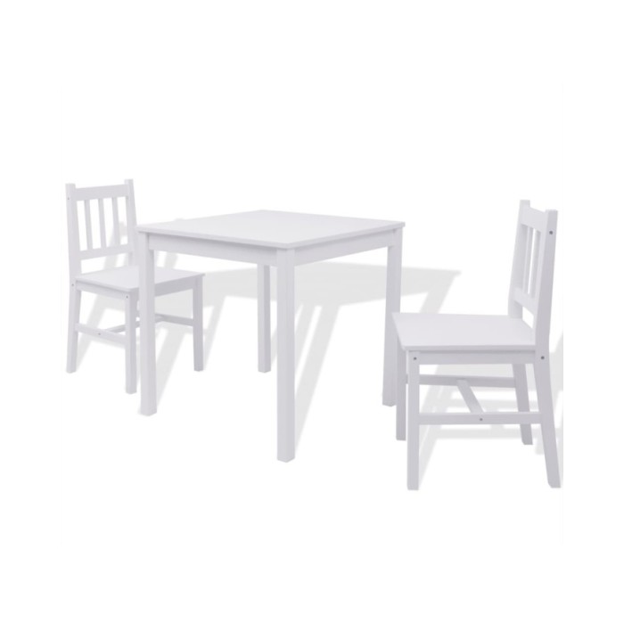 Ensemble de salle à manger trois pièces Pinède Blanc