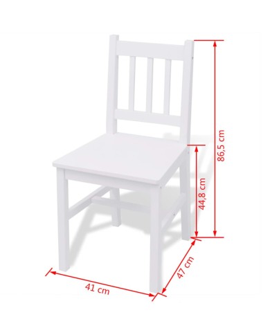 Ensemble de salle à manger trois pièces Pinède Blanc