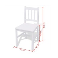Ensemble de salle à manger trois pièces Pinède Blanc