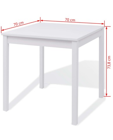 Ensemble de salle à manger trois pièces Pinède Blanc