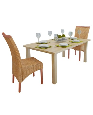 Chaises de salle à manger 2 pcs Marron Rotin naturel